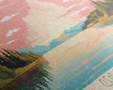 Clear Springs Lake Mississippi Framed Canvas Print, Pop Art Panoramic Travel Poster, Midcentury Modern, Wall Art, Scenic Nature Painting, Bedroom Decor, Living Room Art