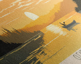 Clearwater Lake Missouri Framed Canvas Print, Pop Art Panoramic Travel Poster, Midcentury Modern, Wall Art, Scenic Nature Painting, Bedroom Decor, Living Room Art