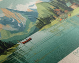 Emerald Lake Colorado Framed Canvas Print, Panoramic Art, Midcentury Modern, Pop Art, Living Room Wall Art, Travel Poster, Lake Art