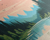 Goose Lake California Oregon Framed Canvas Print, Panoramic Wall Art, Midcentury Modern, Pop Art, Living Room Decor, Travel Poster, Lake View, Nature Art