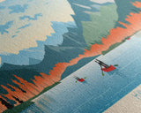 Hawley Lake Arizona Framed Canvas Print, Panoramic Art, Midcentury Modern, Pop Art, Bedroom Decor, Travel Poster, Artistic Decor, Home Decor