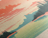 Lac Maunoir Northwest Territories Framed Canvas Print, Panoramic Art, Midcentury Modern, Pop Art, Living Room Wall Art, Travel Poster, Lake House Decor