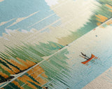 Lake Tewaukon North Dakota Framed Canvas Print, Panoramic Wall Art, Midcentury Modern, Pop Art, Living Room Decor, Travel Poster, Lake House Art