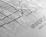 Minneapolis City Map, Minnesota Map, Map Art, Minimalist Wall Art, Wall Art, Canvas Art, Dorm Room Décor, Home Décor Wall Art, Gift For Dad