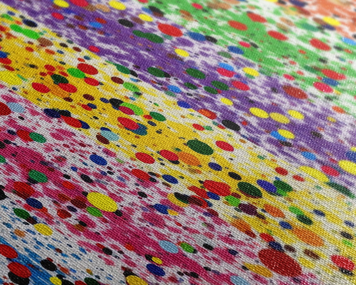 Rainbow Splatter Art, Framed Canvas Print, Graffiti / Splatter Painting, Colorful Decor, Ally Art, Polka Dot Wall Art