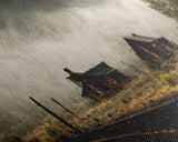 Ghost town canvas art, wild west theme, abandoned art