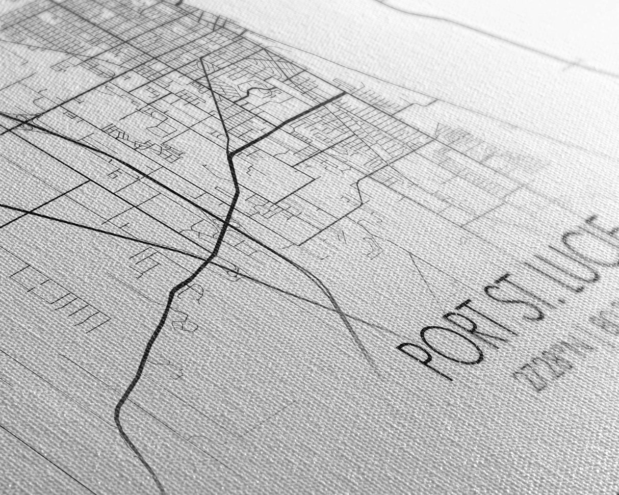 Port St Lucie City Map, Florida Art, Map Print, Minimalist Wall Art, Wall Art, Canvas Art, Rustic Wall Art, Birthday Gift, Dorm Room Décor