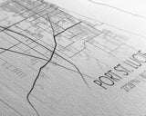 Port St Lucie City Map, Florida Art, Map Print, Minimalist Wall Art, Wall Art, Canvas Art, Rustic Wall Art, Birthday Gift, Dorm Room Décor