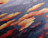 Ethereal Autumn Ginkgo Leaves Skinny Art Tall Art Japanese Ukiyo-e Inspired Botanical Framed Canvas Print
