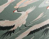 Cranes In Flight Framed Canvas Print, Traditional Japanese Art With Soft Colors And Detailed Wings, Wall Art Ready To Hang
