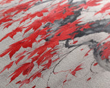 Autumn Leaves On A Twisted Trunk, Tall Skinny Canvas Print, Perfect For Feng Shui Spaces, Japanese Style Wall Art