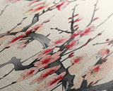 Delicate Plum Blossoms Skinny Art Tall Art Japanese Ukiyo-e Inspired Botanical Framed Canvas Print for Sophisticated Interiors