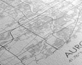 Aurora Street Map, Illinois Map, City Map Wall Art, Daughter Gift, Travel Map, Minimalist Art, Wall Art, Canvas Print, Canvas Wall Art