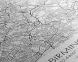 Birmingham Street Map, United Kingdom Map, City Map Art, Modern Art, Wall Art, Canvas Print, Canvas Wall Art, Aviation Gift, Classroom Decor