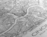 Cincinnati Street Map, Ohio Map, City Map Art, Minimalist Art, Wall Art, Canvas Print, Canvas Wall Art, Travel Wall Art, Birthday Gift