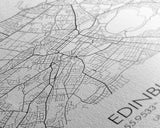Edinburgh Street Map, United Kingdom Map, Europe City Map Art, Minimalist Art, Wall Art, Canvas Print, Travel Décor, Living Room Wall Art,
