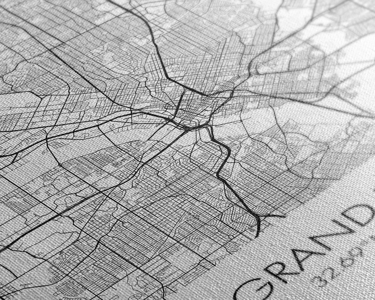 Grand Prairie Street Map, Texas Map, City Map Art, Minimalist Art, Wall Art, Canvas Print, Black And White, Travel Print, Anniversary Gift