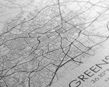 Greensboro Street Map, North Carolina Map, City Map Art, Minimalist Art, Wall Art, Canvas Print, Travel Wall Art, Gift For Travelers
