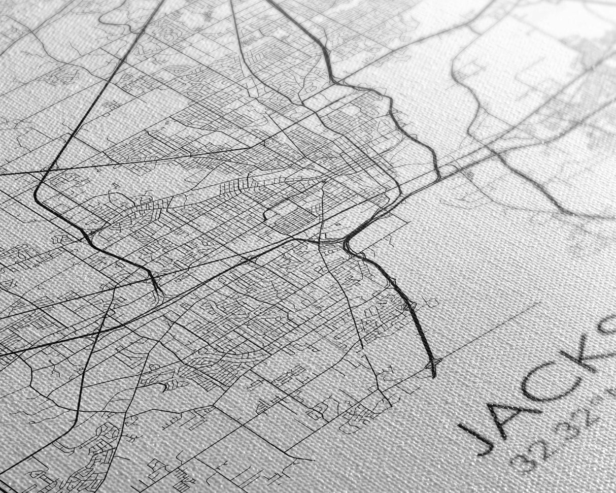 Jackson Street Map, Mississippi Map, City Map Art, Minimalist Art, Wall Art, Canvas Print, Travel Print, Farmhouse Bedroom, Wedding Gift