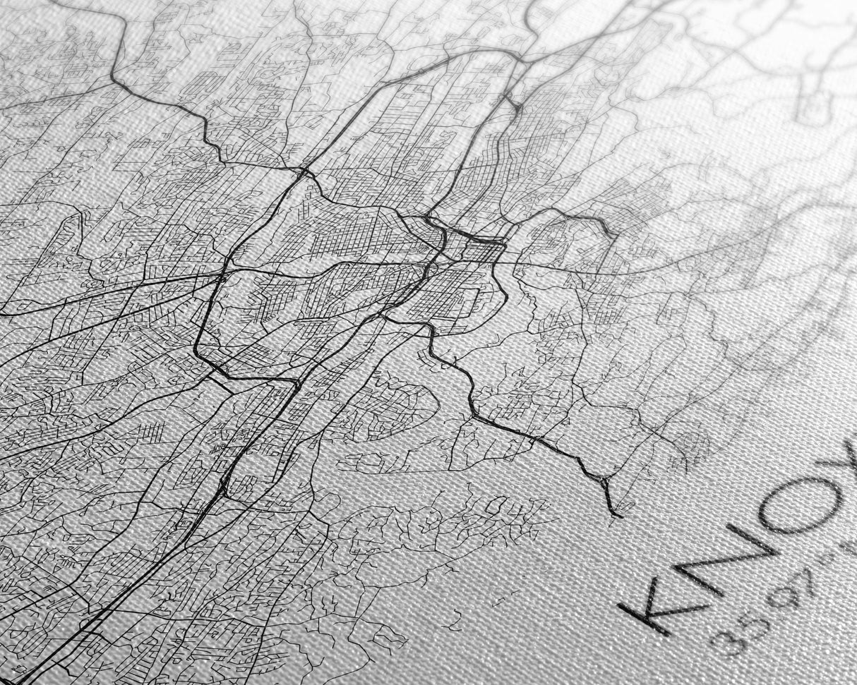 Knoxville Street Map, Tennessee Map, City Map Art, Modern Wall Art, Wall Art, Canvas Print, Travel Art, Aviation Gifts, Wall Art For Bedroom