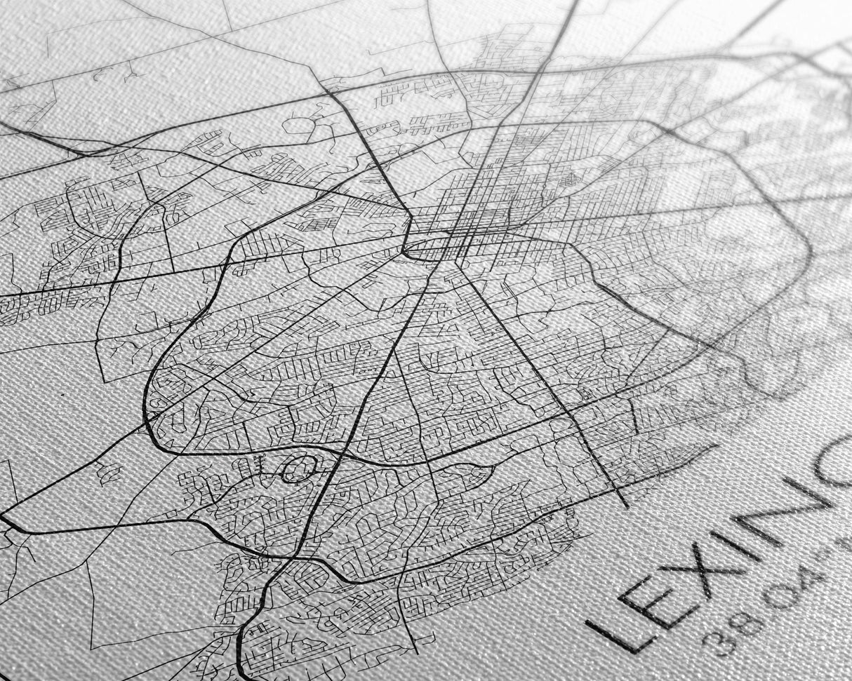 Lexington Street Map, Kentucky Map, City Map Art, Modern Wall Art, Wall Art, Canvas Print, Travel Wall Art, Dorm Room Décor, Engagement Gift