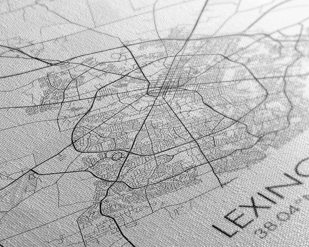Lexington Street Map, Kentucky Map, City Map Art, Modern Wall Art, Wall Art, Canvas Print, Living Room Art, Travel Print, Pilot Gifts