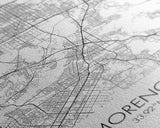 Moreno Valley Street Map, California Map, City Map Art, Modern Art, Wall Art, Canvas Print, Wall Art For Bedroom, Couple Gift, Travel Print