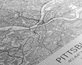 Pittsburgh Street Map, Pennsylvania Map, City Map Art, Minimalist Art, Wall Art, Canvas Print, Boys Room Wall Art, Aviation Gift, Travel Art