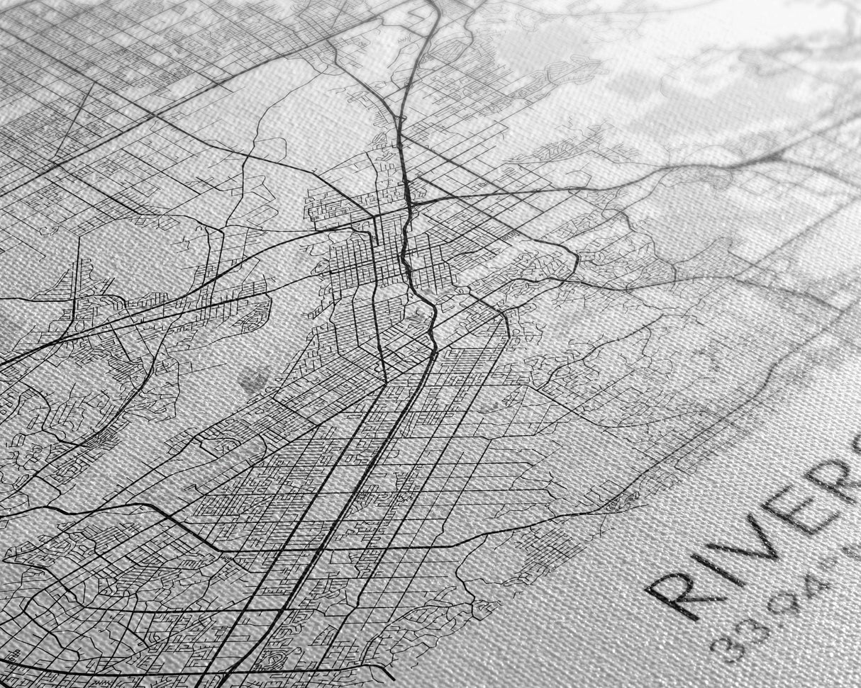 Riverside Street Map, California Map, City Map Art, Minimalist Art, Wall Art, Canvas Print, Office Wall Décor, Gifts For Dad, Travel Print