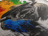 Colorful Bison Canvas Print Pink Orange Wall Art Southwest Wall Art Boho Art Tall Narrow Art Living Room Art Above Couch Art
