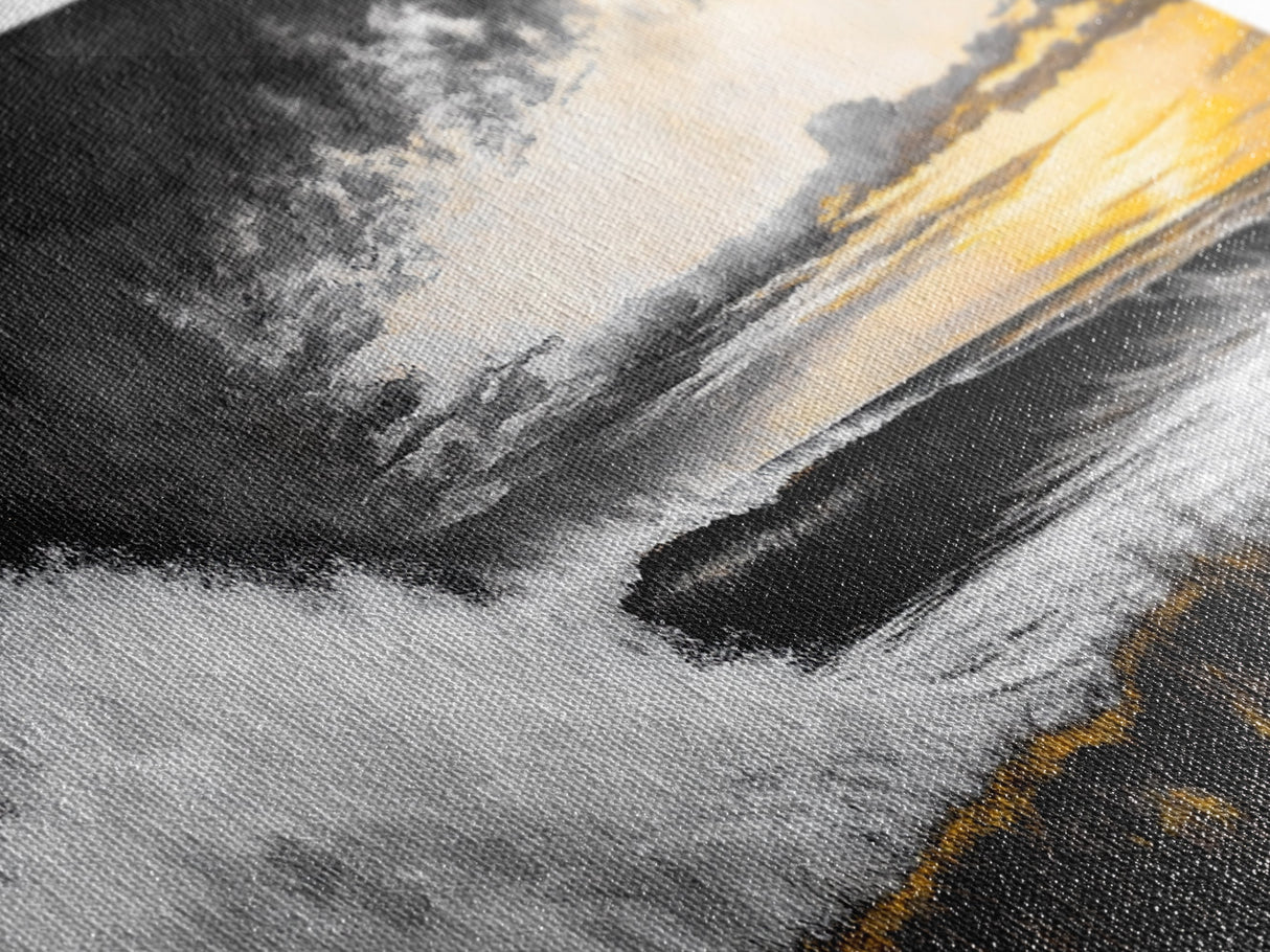 Ocean Waves, coastal wall art, nautical painting, seascape painting, moody art, extra wide art, framed canvas print, panoramic painting