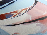 Canoe Lake, nautical wall art, rustic decor, lake Tahoe art, coastal landscape art, panoramic painting, canvas print