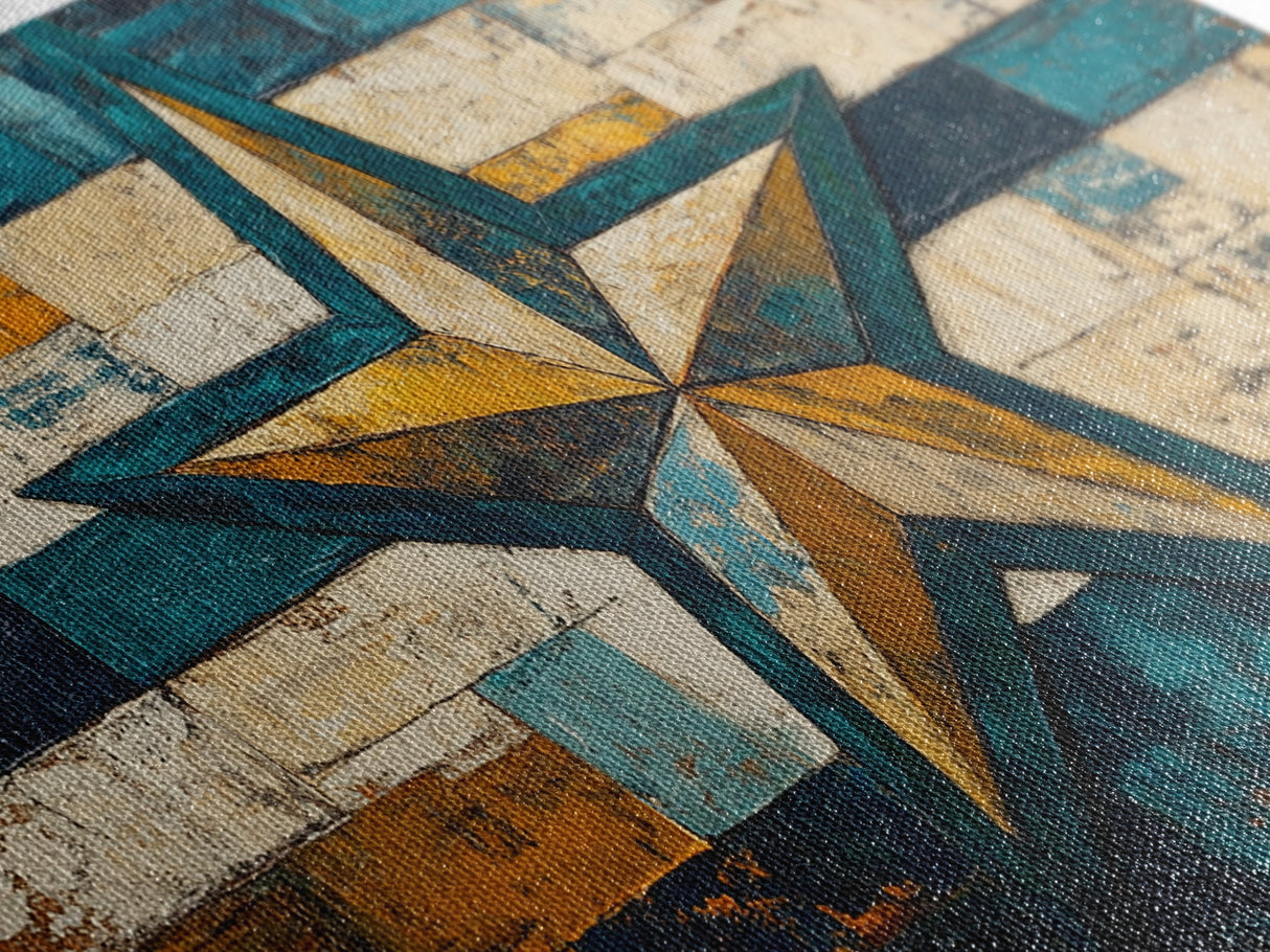 Lone Star Art, Framed Canvas Print, Rustic Wall Art, Southwest Wall Art, Geometric Wall Art, Extra Wide Art, Above Couch Art, Farmhouse Decor