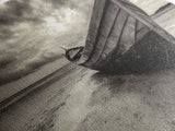Abandoned Boat, Nautical Wall Art, Coastal Decor, Seascape Painting, Rustic Wall Art, Dramatic Sky, Framed Canvas Print, Panoramic Art