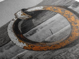Rustic Metal Ring, Wabi Sabi Wall Art, Rustic Decor, Farmhouse Art, Minimalist Art, Weathered Metal Art, Canvas Print, Gift Idea