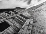 Rustic barn, farmhouse art, abandoned building, vintage Christmas, moody art, black and white wall art, wabi sabi wall art, framed canvas print