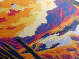 Desert Landscape Art, Joshua tree art, southwest wall art, extra wide art, panoramic painting, framed canvas print, rustic wall art, sunset painting