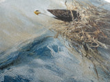 Eagle Nest, bird art, wildlife painting, coastal wall art, seascape painting, moody art, extra wide art, framed canvas print, above sofa art