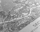 Seoul Street Map, South Korea Map, Asia City Map Print, Minimalist Art, Wall Art, Canvas Print, Travel Gift For Women, Travel Wall Décor