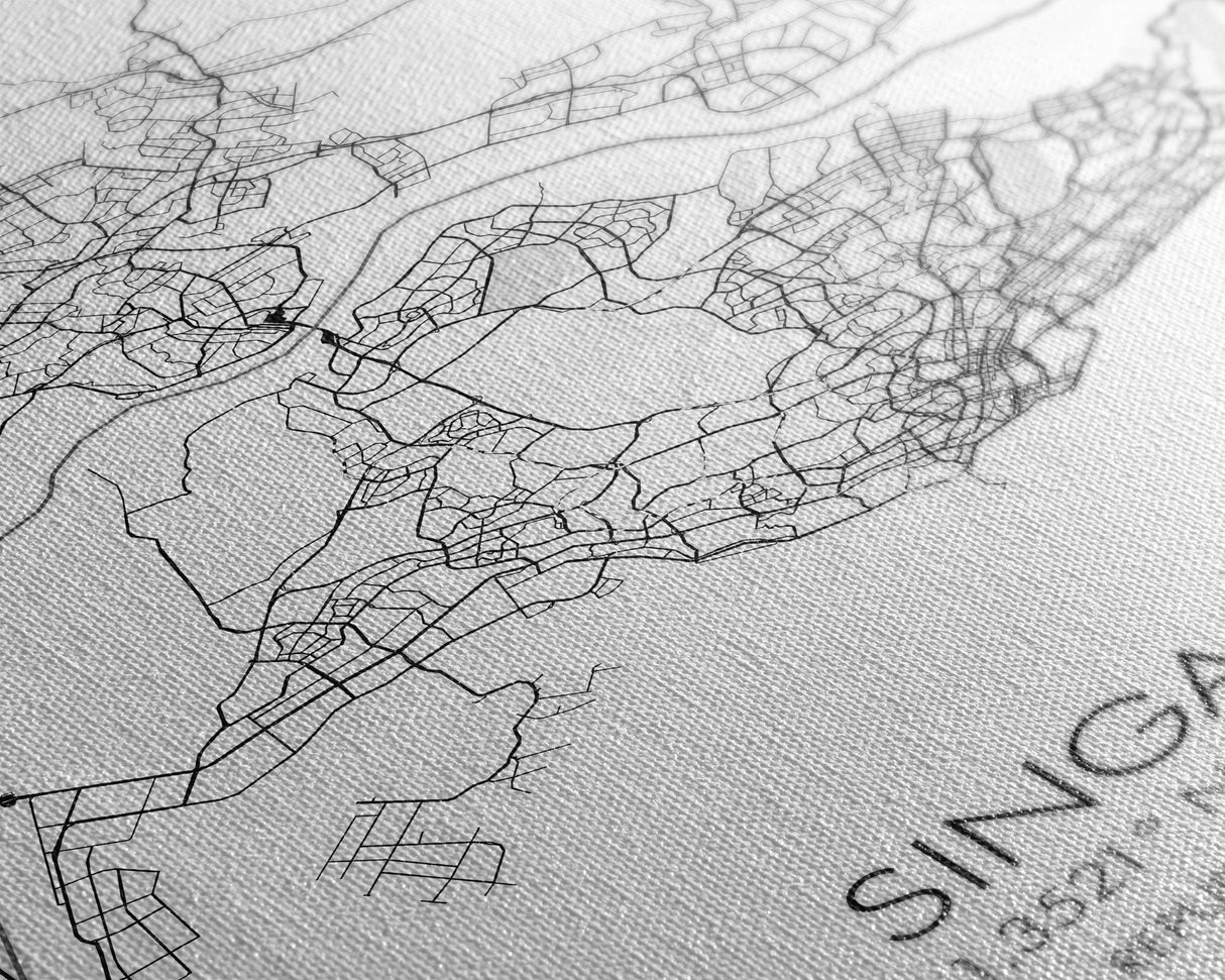 Singapore Street Map, Singapore Map, Asia City Map Print, Minimalist Art, Wall Art, Canvas Print, Room Decor, Travel Wall Art, Gift For Him