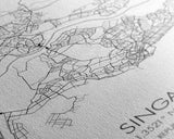 Singapore Street Map, Singapore Map, Asia City Map Print, Minimalist Art, Wall Art, Canvas Print, Room Decor, Travel Wall Art, Gift For Him