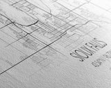 Panoramic Sioux Falls City Map, South Dakota Art, Map Print, Minimalist Wall Art, Canvas Art, Housewarming Gift, Street Map, Closing Gift
