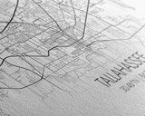 Tallahassee City Map, Florida Art, Map Print, Modern Wall Art, Wall Art, Canvas Art, Teen Boy Wall Art, Going Away Gift, Office Wall Décor