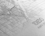 Toledo City Map, Ohio Art, Map Print, Modern Wall Art, Wall Art, Canvas Art, Bedroom Teen Girl Art, Gift For Realtor, Family Home Décor