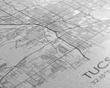 Tucson Street Map, Arizona Map, City Map Print, Modern Wall Art, Wall Art, Canvas Print, Minimal Wall Art, Family Gift, Travel Wall Décor