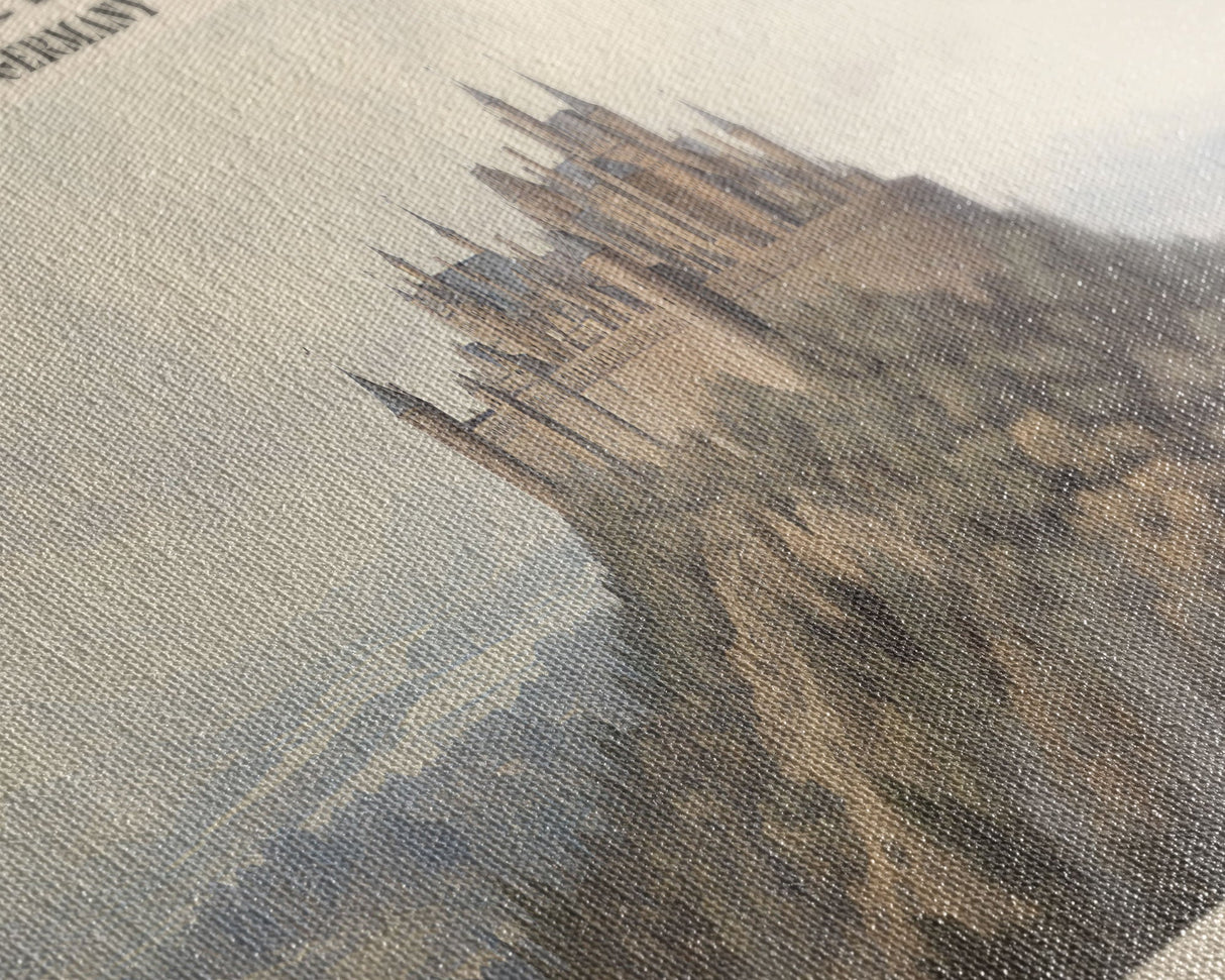 Hohenzollern Castle Travel Print Wall Art, Travel Poster Print, Retro Style COUNTRY Home Decor, Wall Hanging, Travel Gift Idea, Unique Metal Art