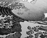 Black and White Wave Canvas Print, Hokusai Inspired Wall Art, Japanese Style Wall Art, Living Room Home Decor, Unique Wall Art