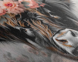 Framed Wall Art Texas Cattle, Wood Framed Canvas Print, Farmhouse Decor, Minimalist Rustic Farmhouse Painting, Vacation Home Decor, Western