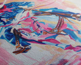 Cowboy Riding in Pink - Colorful Western Art, Framed Canvas Print, Living Room Decor, Cowboy Painting, Vibrant Wall Art
