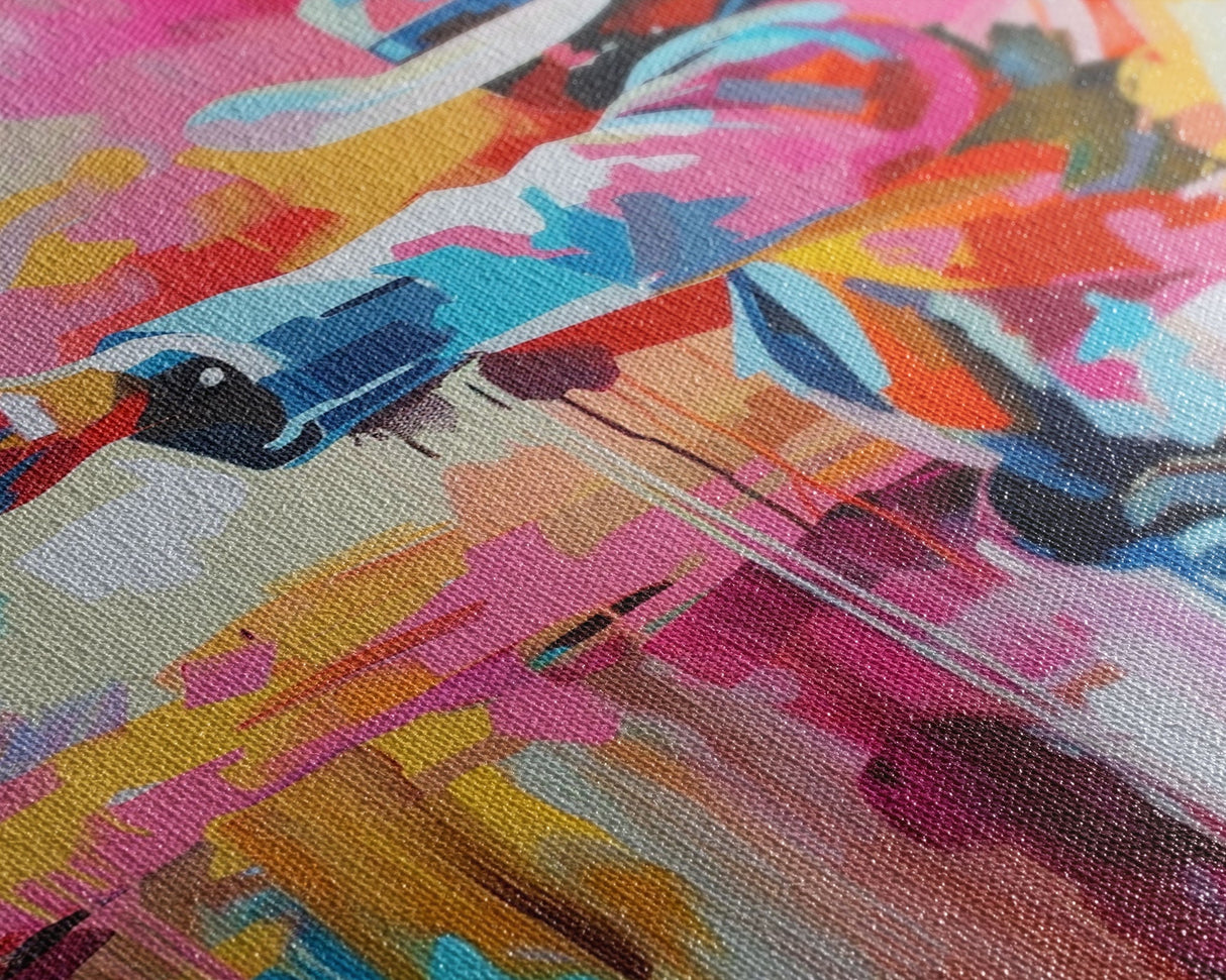 Dynamic Cowboy with Gun - Framed Canvas Print, Action-Packed Western Art, Bold Cowboy Wall Art for Living Room Decor